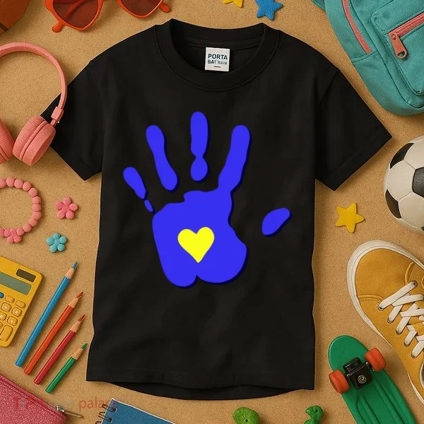 Hand Heart Down Syndrome Awareness Kids T-Shirt