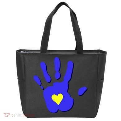 Hand Heart Down Syndrome Awareness Tote Bag
