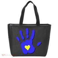 Hand Heart Down Syndrome Awareness Tote Bag thumb 0