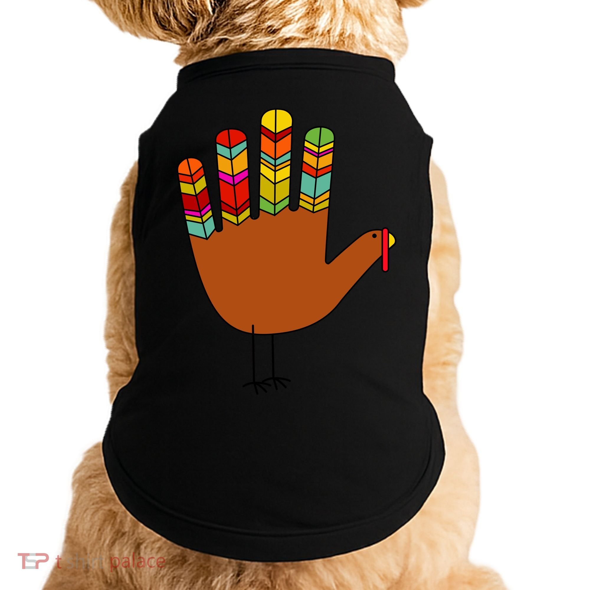 Hand Turkey Thanksgiving Day Doggie Tank