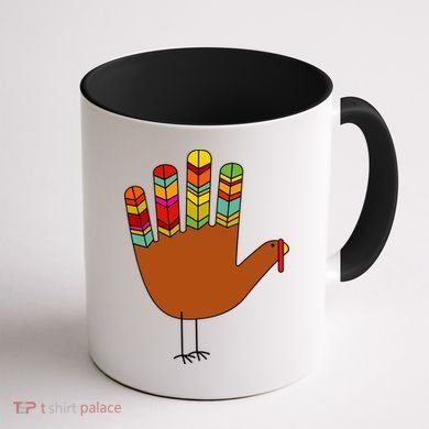 Hand Turkey Thanksgiving Day Coffee Mug back