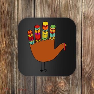 Hand Turkey Thanksgiving Day Coaster