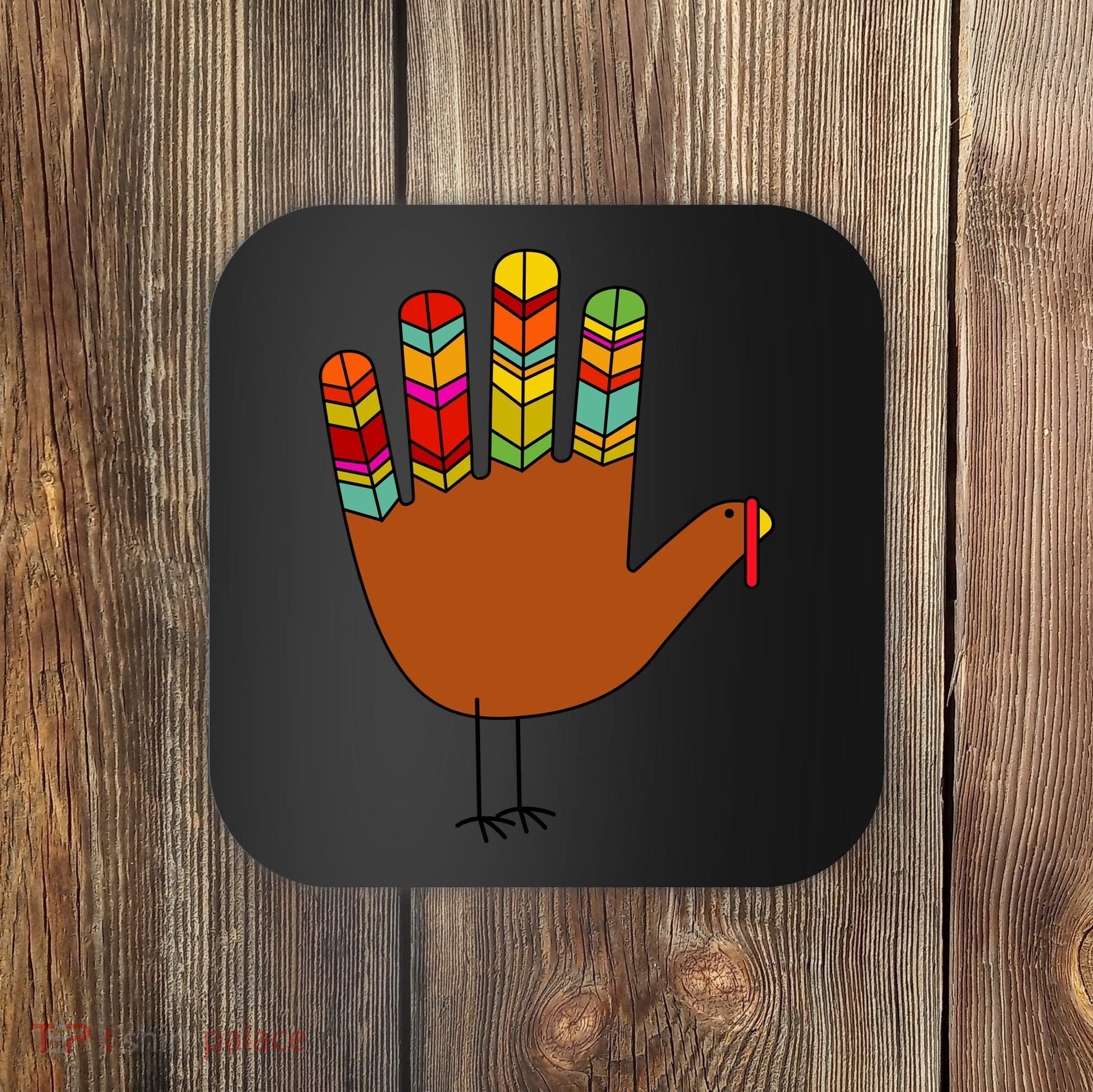 Hand Turkey Thanksgiving Day Coaster