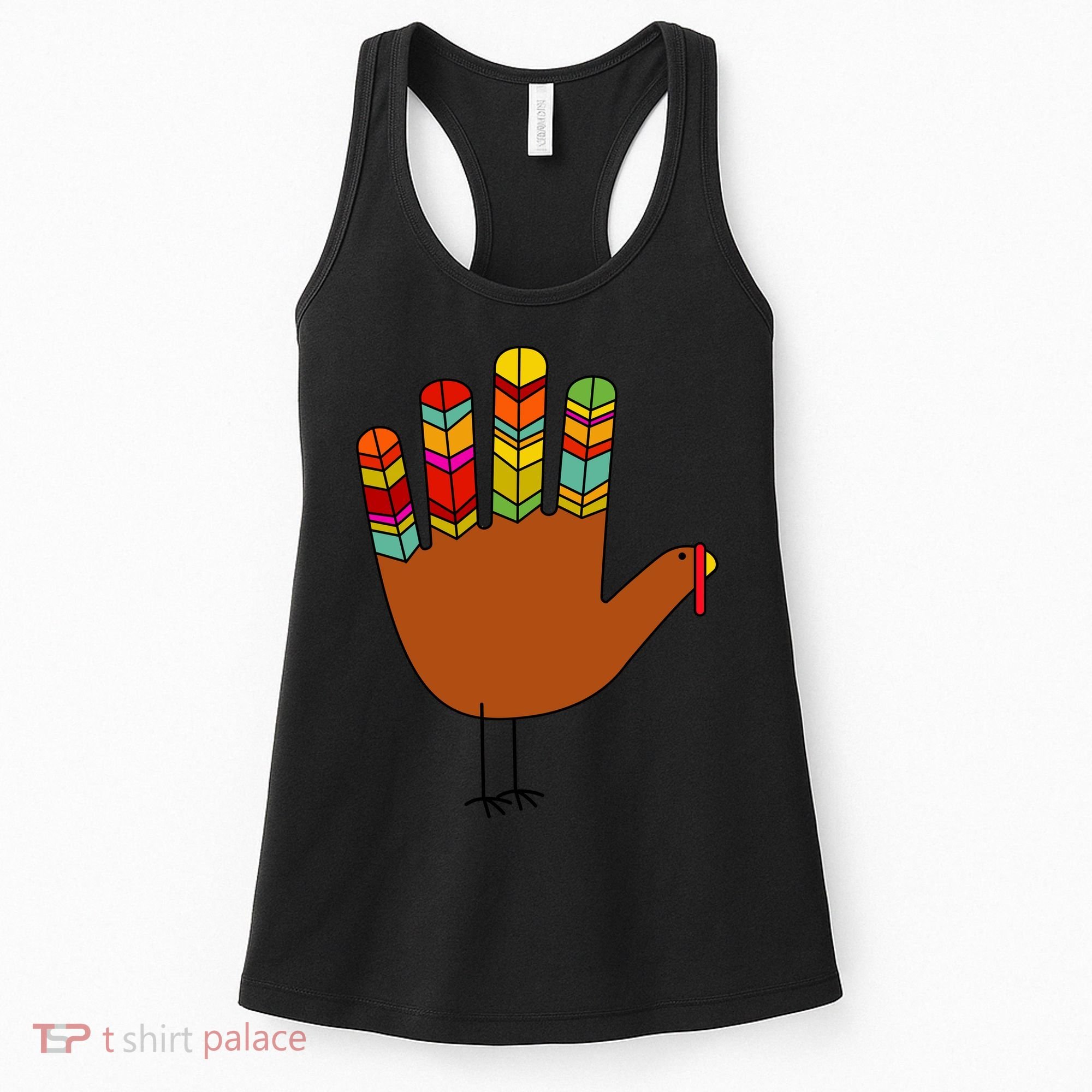 Hand Turkey Thanksgiving Day Women's Tank Top