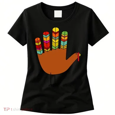 Hand Turkey Thanksgiving Day Women's T-Shirt