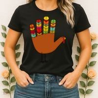 Hand Turkey Thanksgiving Day Women's T-Shirt thumb 2
