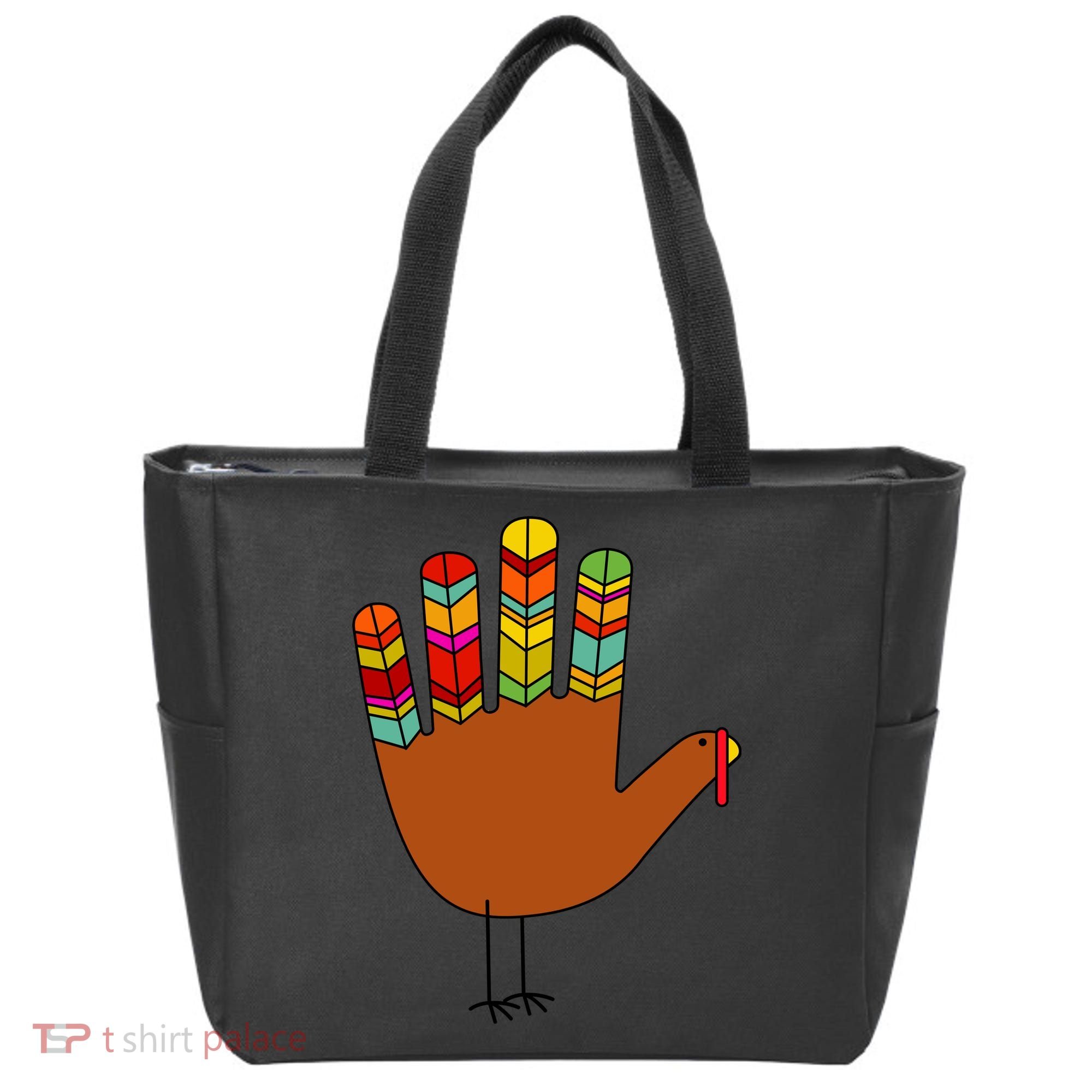 Hand Turkey Thanksgiving Day Tote Bag