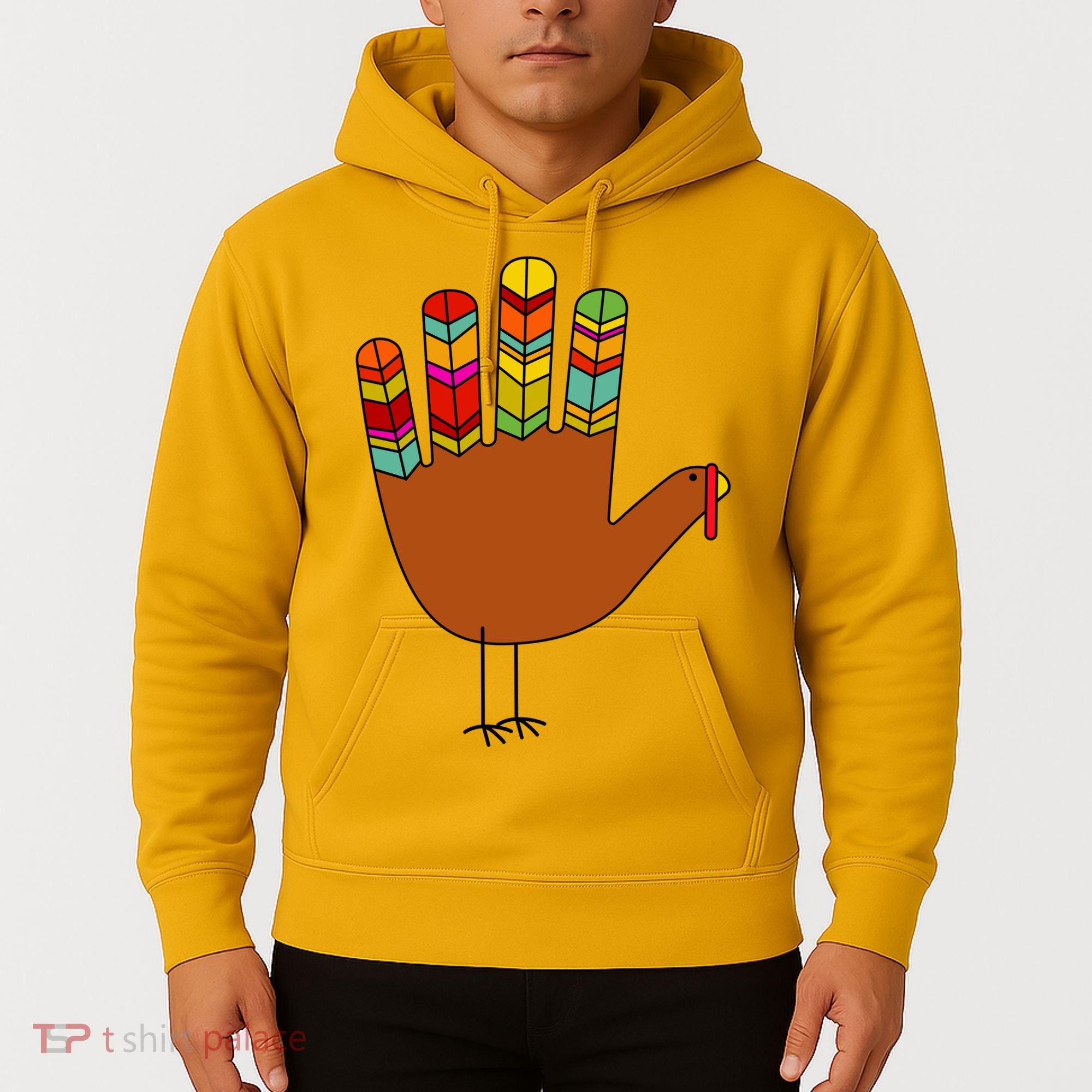 Hand Turkey Thanksgiving Day Hoodie