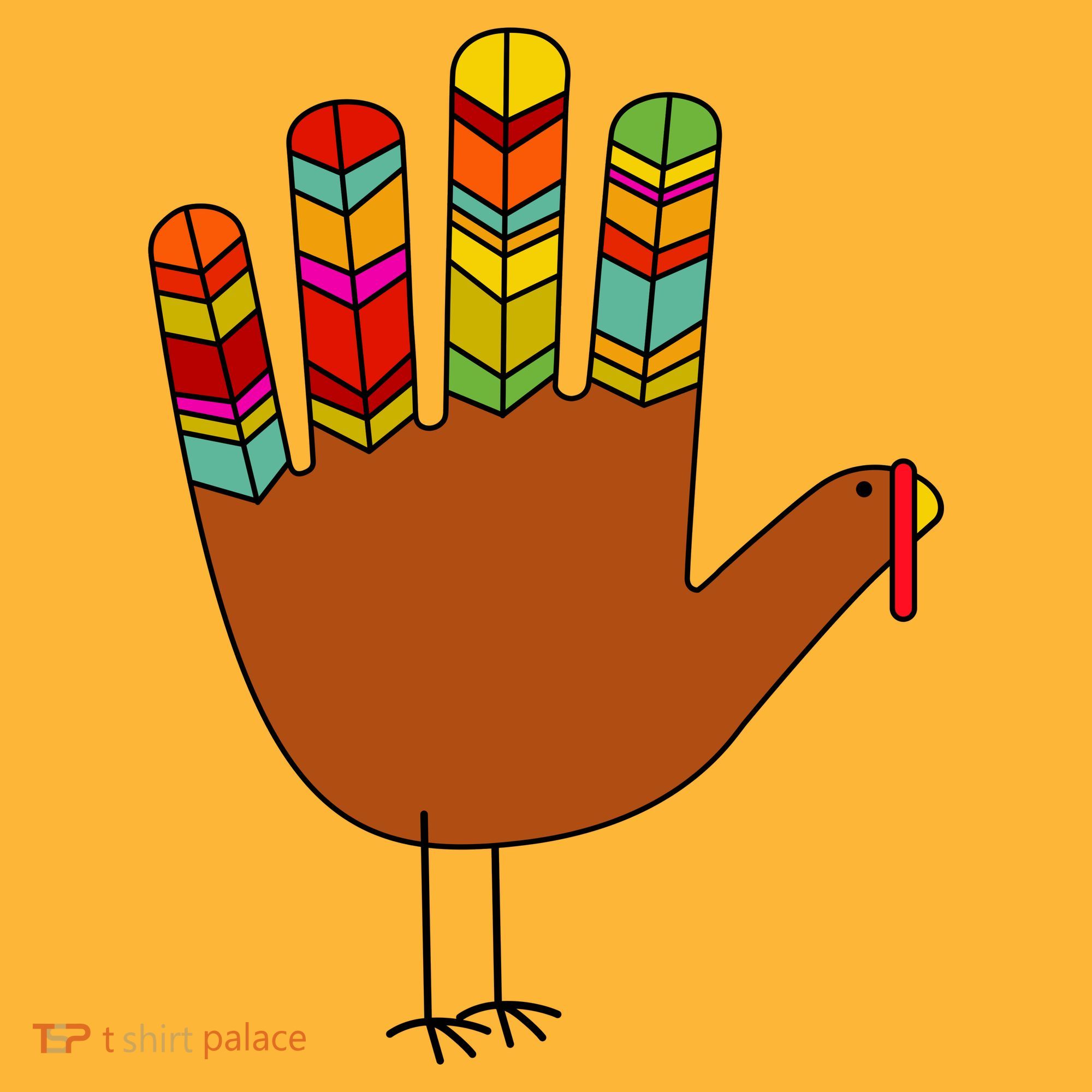 Hand Turkey Thanksgiving Day Hoodie
