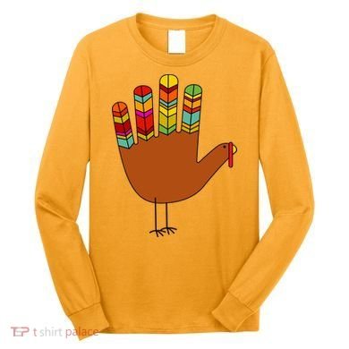Hand Turkey Thanksgiving Day Long Sleeve Shirt