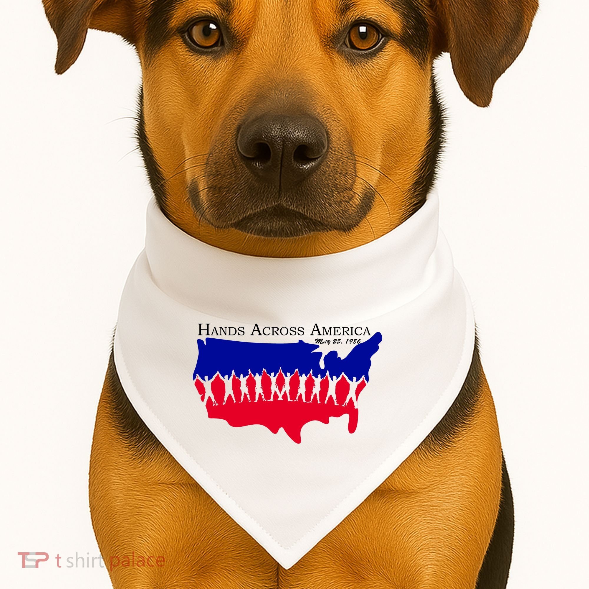 Hands Across America Stand Together USA-Made Doggie Bandana