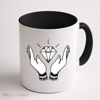 Hands Diamond Coffee Mug back