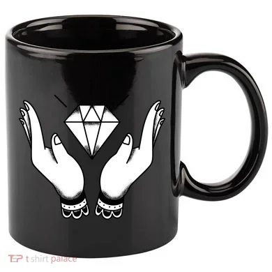 Hands Diamond 11oz C Handle Ceramic Mug