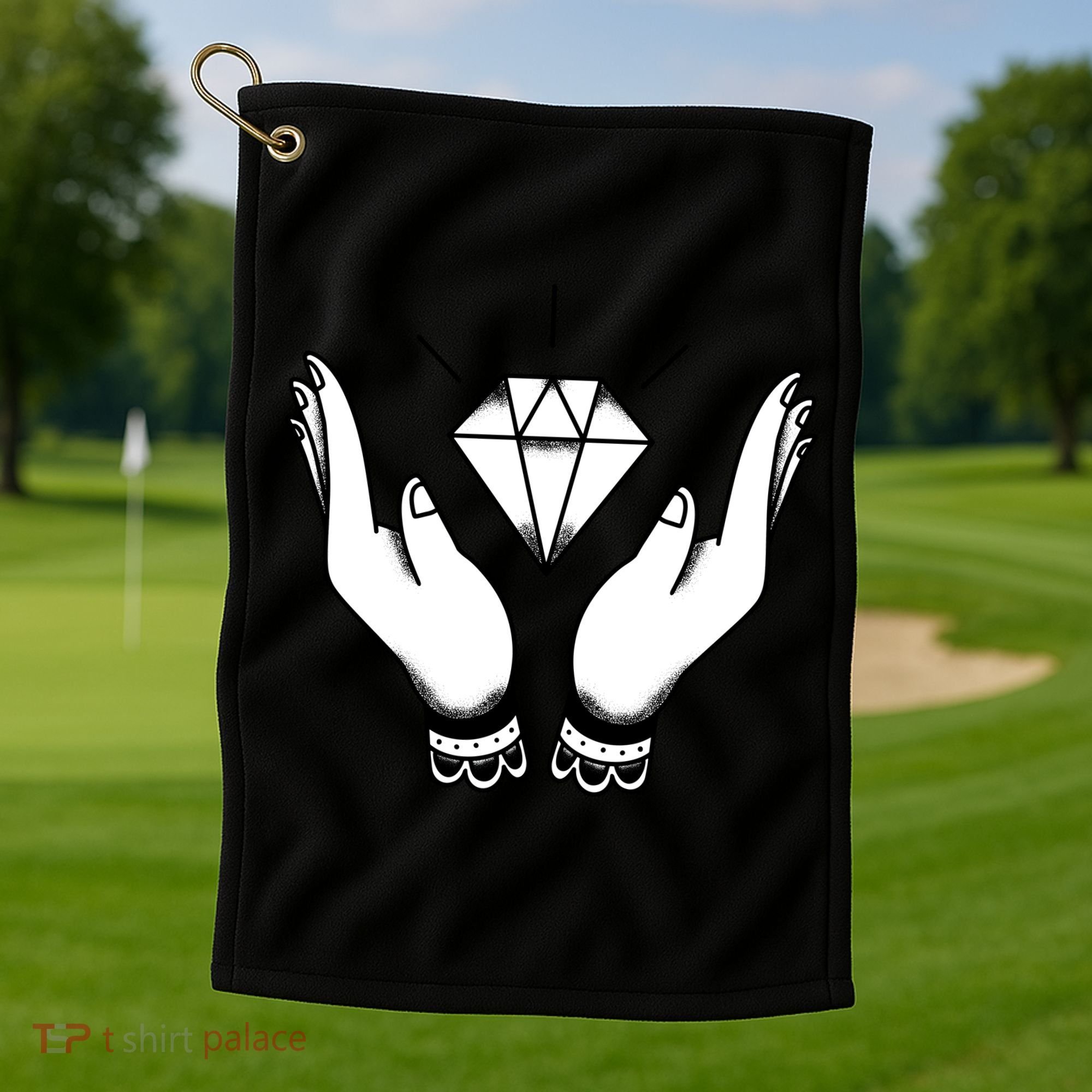 Hands Diamond Golf Towel
