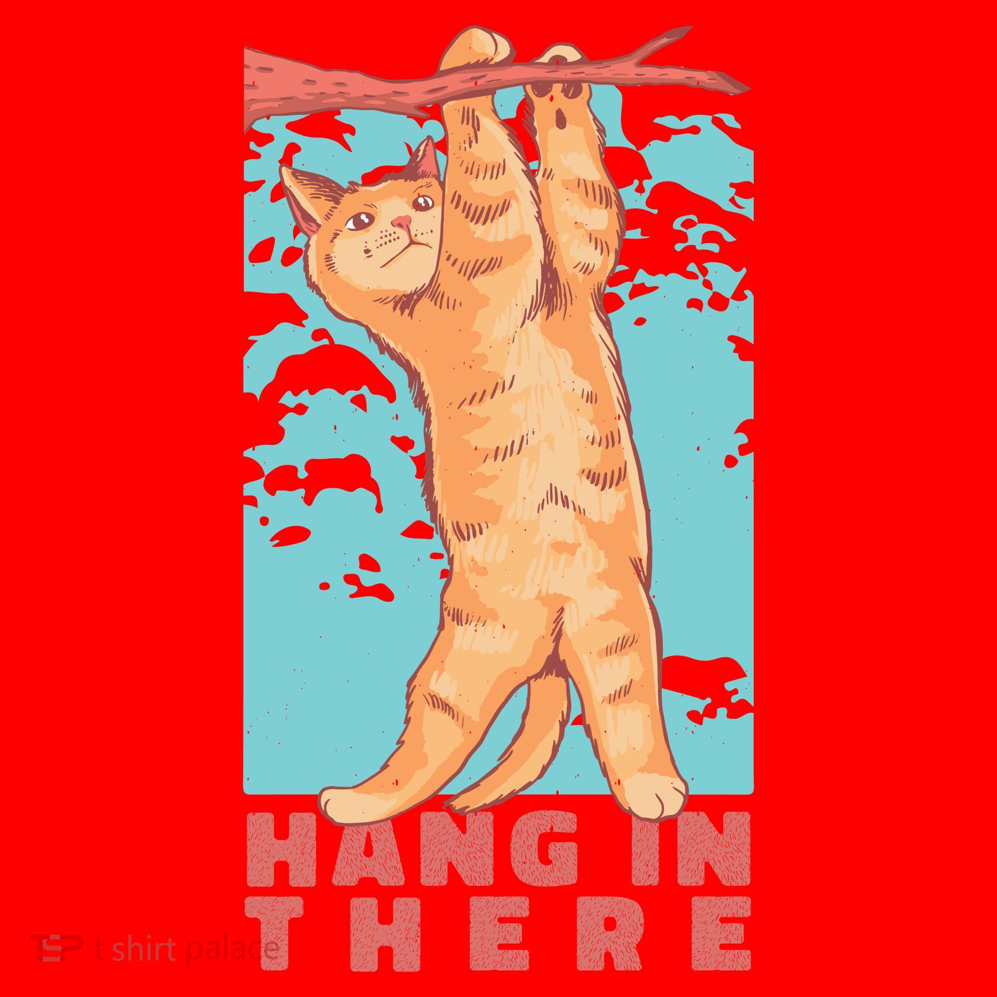 Hang In There Cat Santa Hat