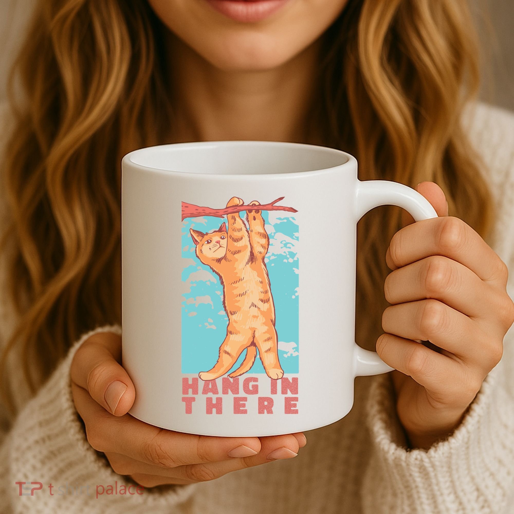 Hang In There Cat Coffee Mug