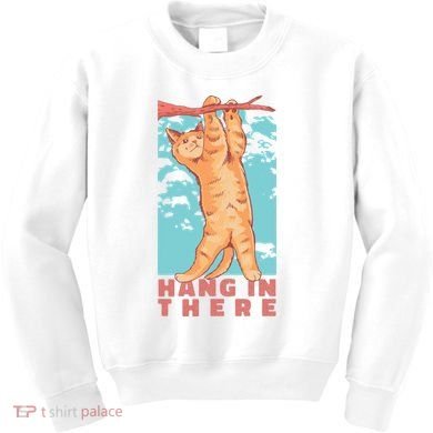 Hang In There Cat Kids Sweatshirt
