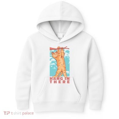Hang In There Cat Kids Hoodie