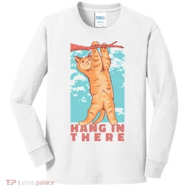 Hang In There Cat Kids Long Sleeve Shirt
