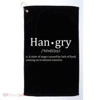 Hangry Definition Han gry Hungry Angry Food Golf Towel thumb 0