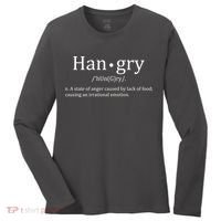 Hangry Definition Han gry Hungry Angry Food Women's Long Sleeve Shirt thumb 0