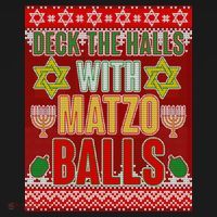 Hanukkah Deck the Halls with Matzo Balls Ugly Backpack thumb 2