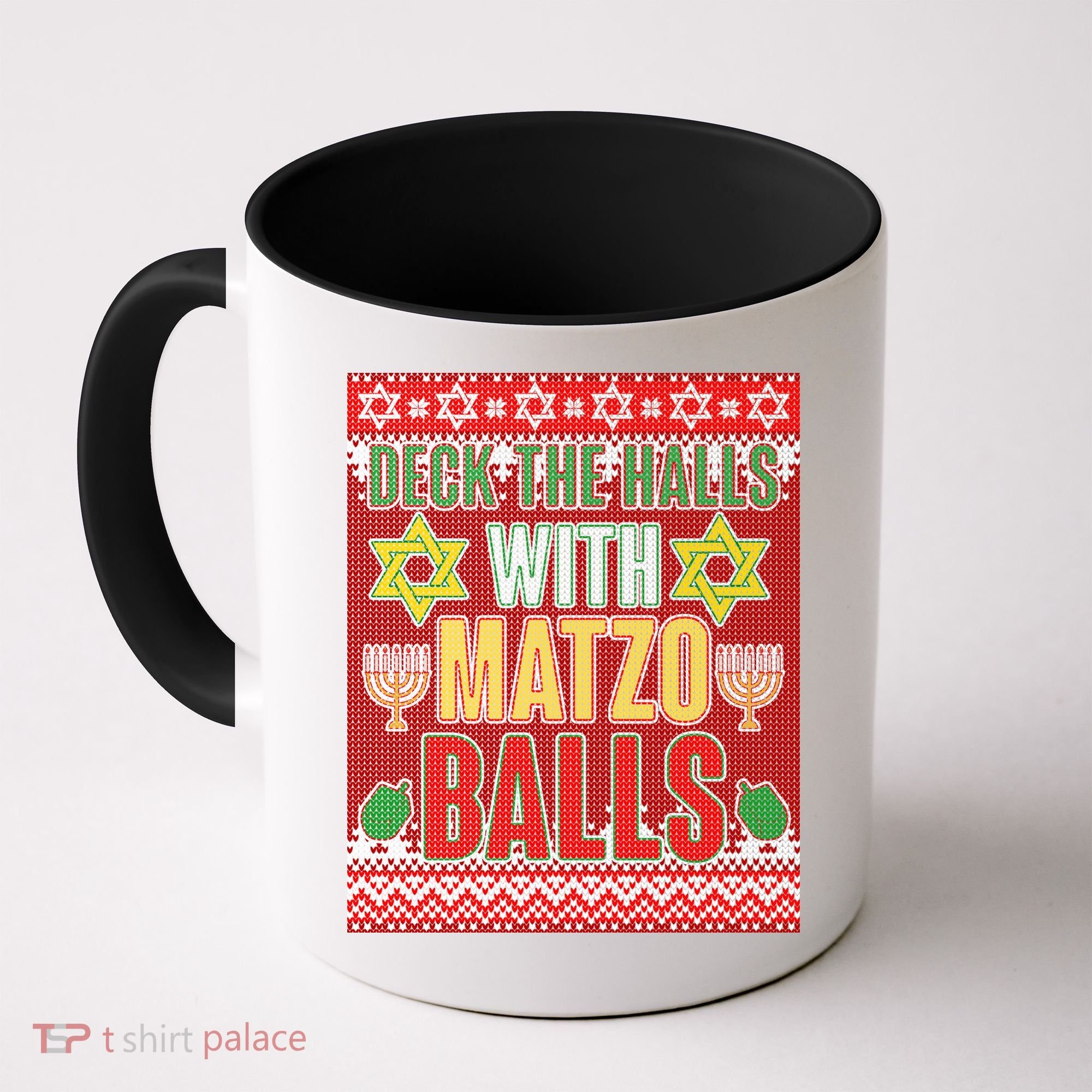 Hanukkah Deck the Halls with Matzo Balls Ugly Coffee Mug