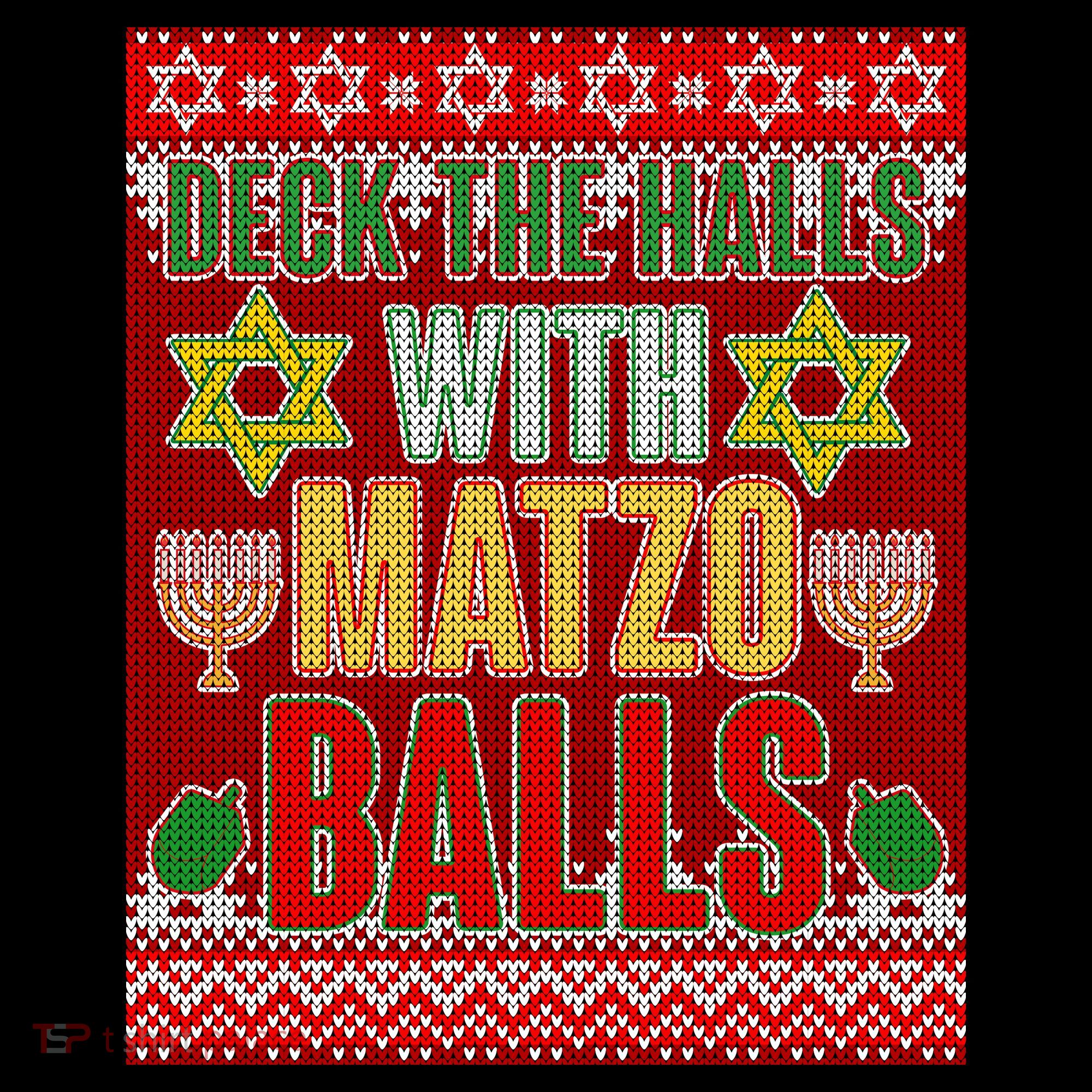 Hanukkah Deck the Halls with Matzo Balls Ugly Coffee Mug