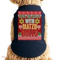 Hanukkah Deck the Halls with Matzo Balls Ugly Doggie Tank thumb 0