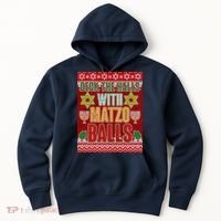 Hanukkah Deck the Halls with Matzo Balls Ugly Hoodie thumb 0