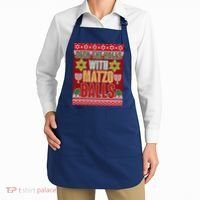 Hanukkah Deck the Halls with Matzo Balls Ugly Apron thumb 2
