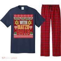 Hanukkah Deck the Halls with Matzo Balls Ugly Pajama Set thumb 0
