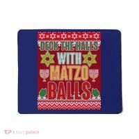Hanukkah Deck the Halls with Matzo Balls Ugly Mousepad thumb 0