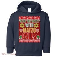 Hanukkah Deck the Halls with Matzo Balls Ugly Toddler Hoodie thumb 0
