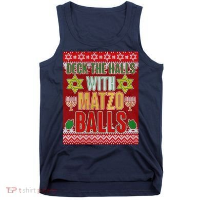 Hanukkah Deck the Halls with Matzo Balls Ugly Tank Top