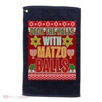 Hanukkah Deck the Halls with Matzo Balls Ugly Golf Towel thumb 0