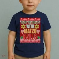 Hanukkah Deck the Halls with Matzo Balls Ugly Toddler T-Shirt thumb 2