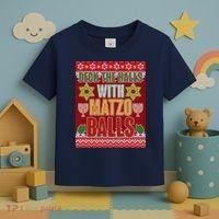 Hanukkah Deck the Halls with Matzo Balls Ugly Toddler T-Shirt thumb 3