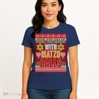 Hanukkah Deck the Halls with Matzo Balls Ugly Women's T-Shirt thumb 4