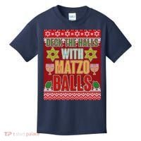 Hanukkah Deck the Halls with Matzo Balls Ugly Kids T-Shirt thumb 0