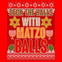 Hanukkah Deck the Halls with Matzo Balls Ugly Santa Hat thumb 1