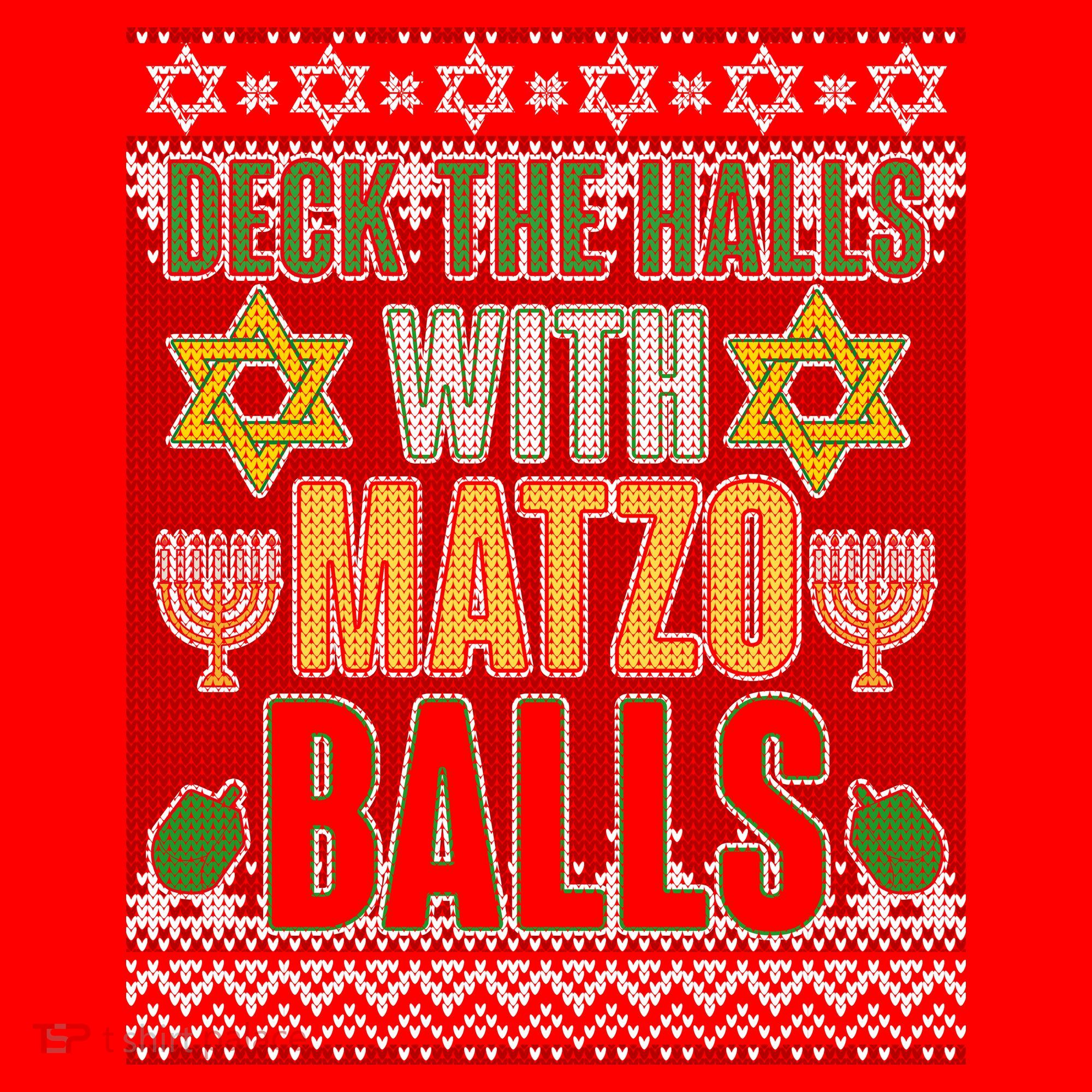 Hanukkah Deck the Halls with Matzo Balls Ugly Santa Hat