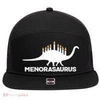 Hanukkah Menorah Dinosaur 7 Panel Mesh Trucker Snapback Hat thumb 0