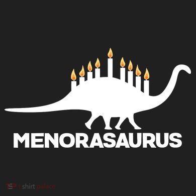 Hanukkah Menorah Dinosaur 7 Panel Mesh Trucker Snapback Hat