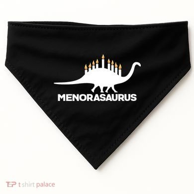 Hanukkah Menorah Dinosaur USA-Made Doggie Bandana