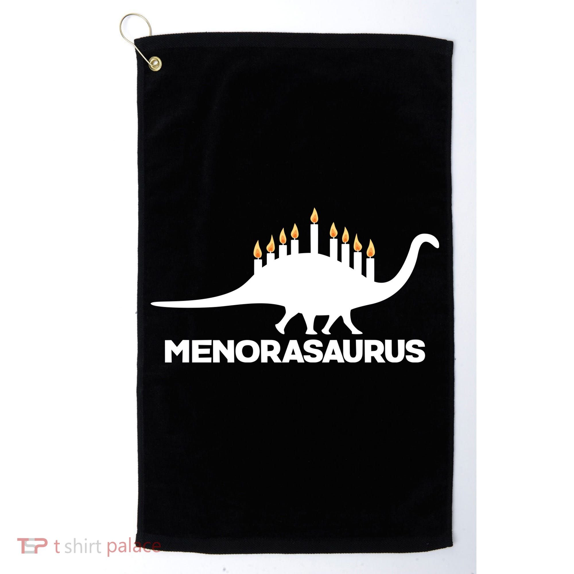 Hanukkah Menorah Dinosaur Golf Towel