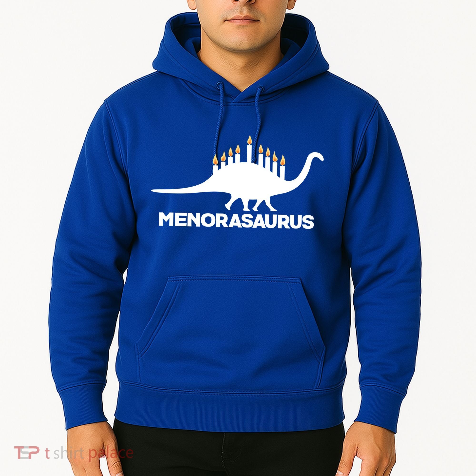 Hanukkah Menorah Dinosaur Hoodie