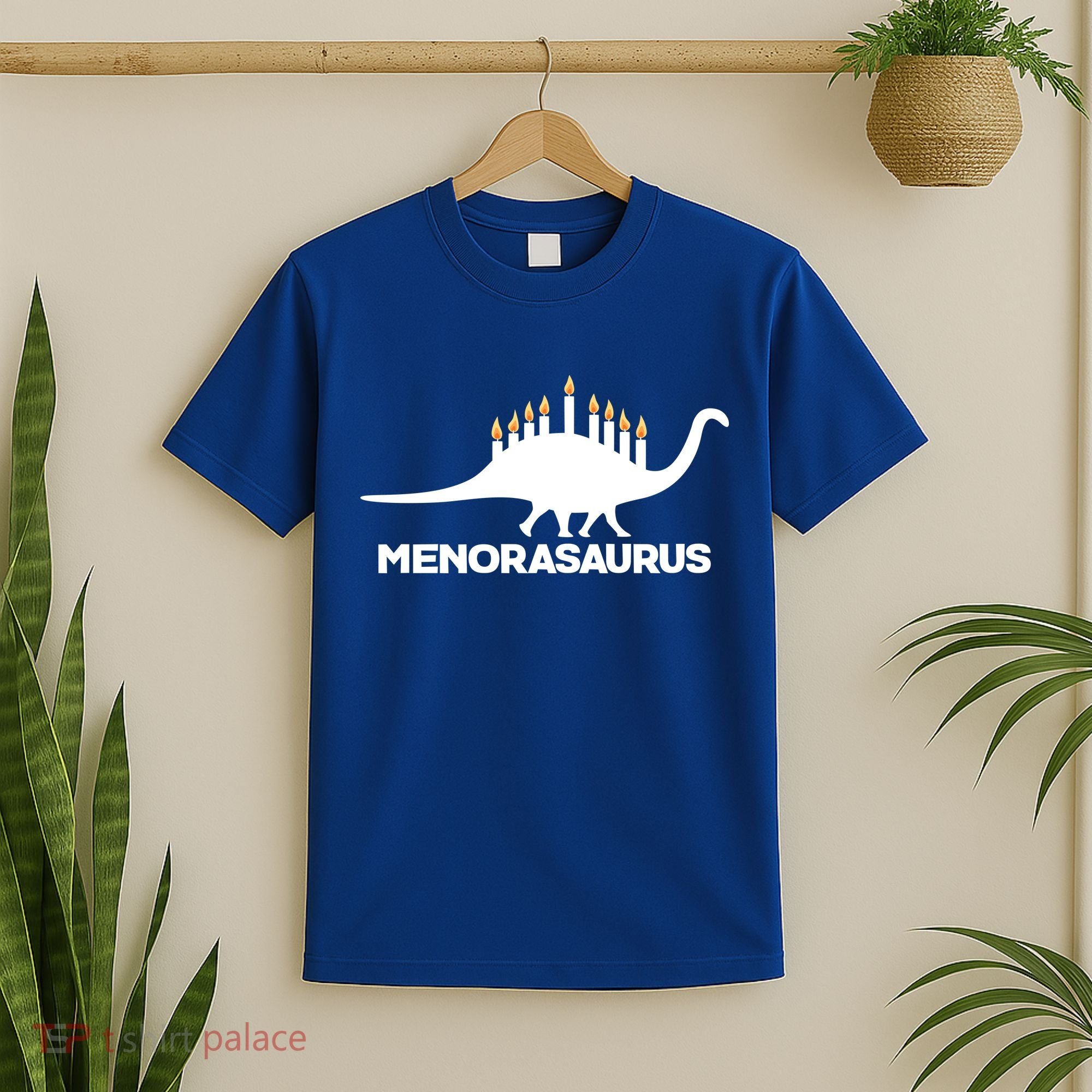 Hanukkah Menorah Dinosaur T-Shirt
