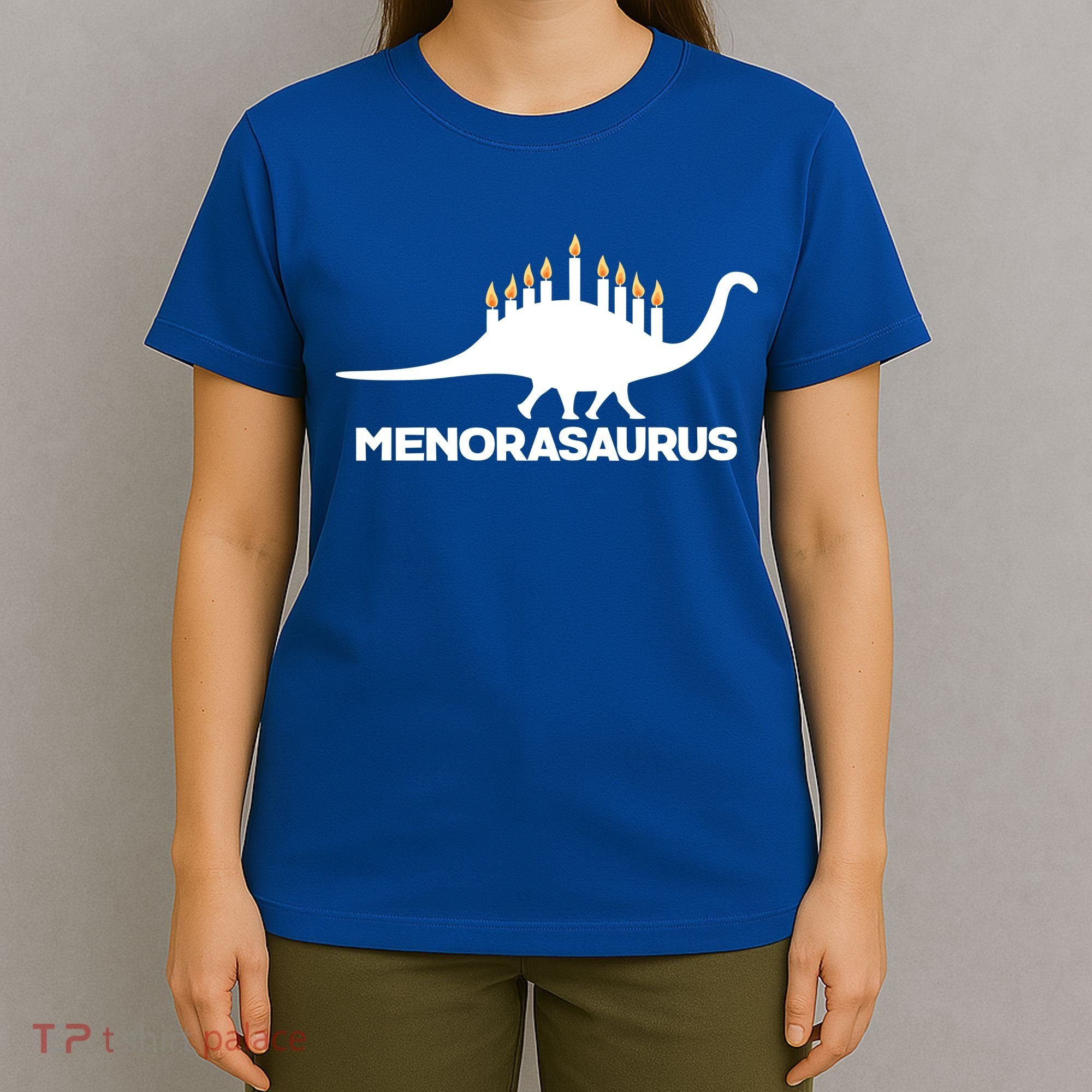 Hanukkah Menorah Dinosaur T-Shirt