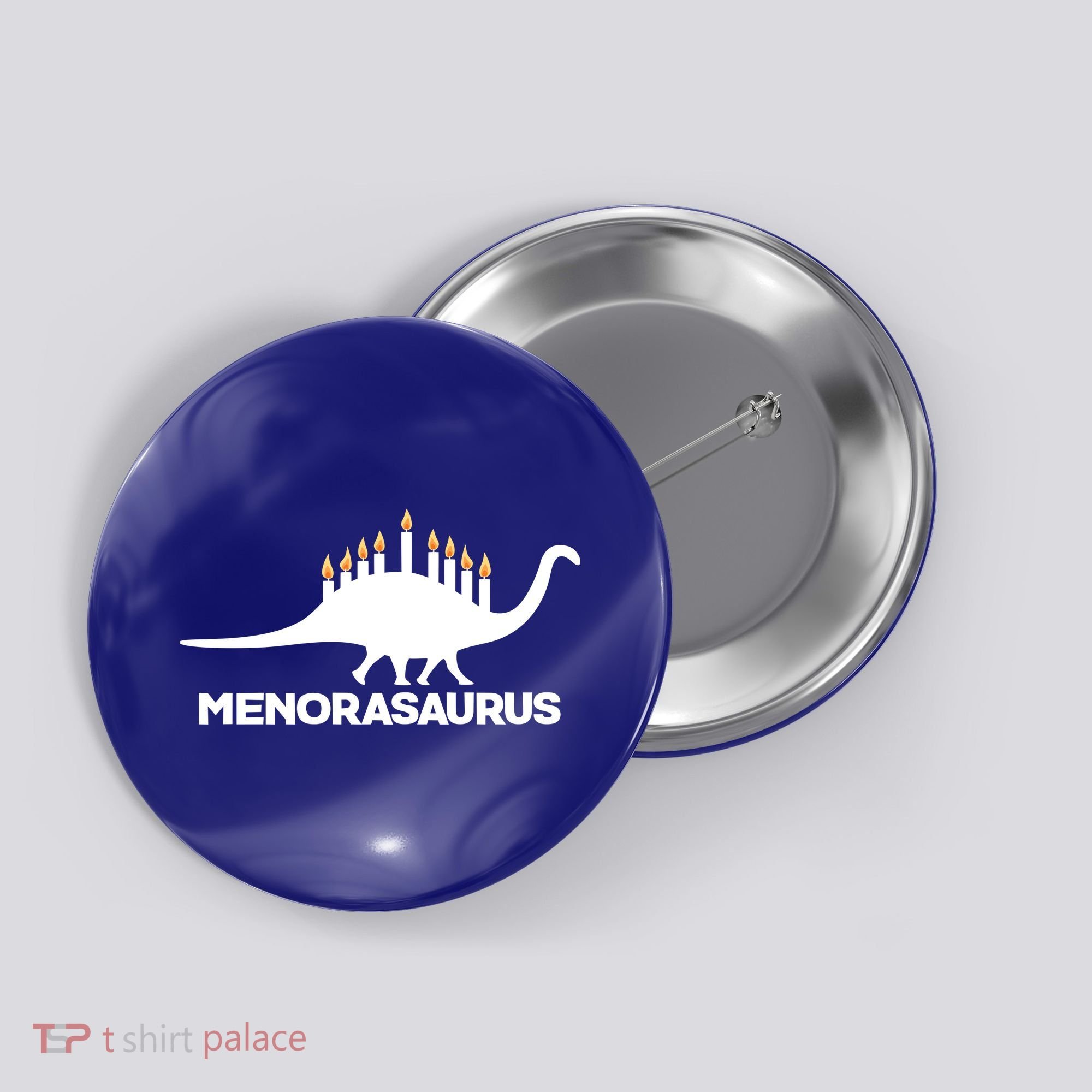 Hanukkah Menorah Dinosaur Button